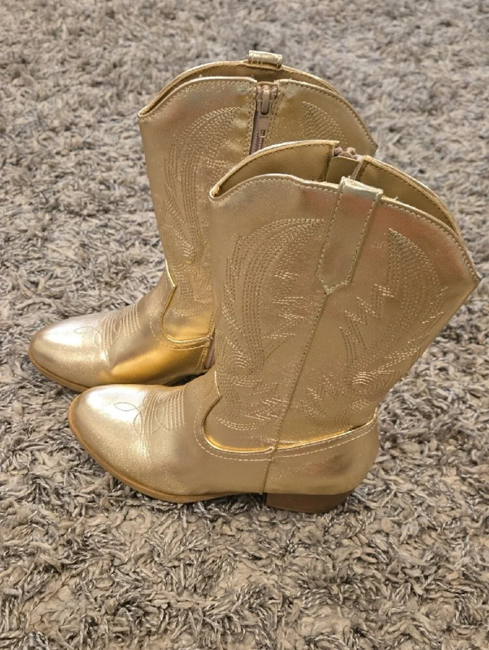 Jellypop Girls Metallic Gold Western Boots
